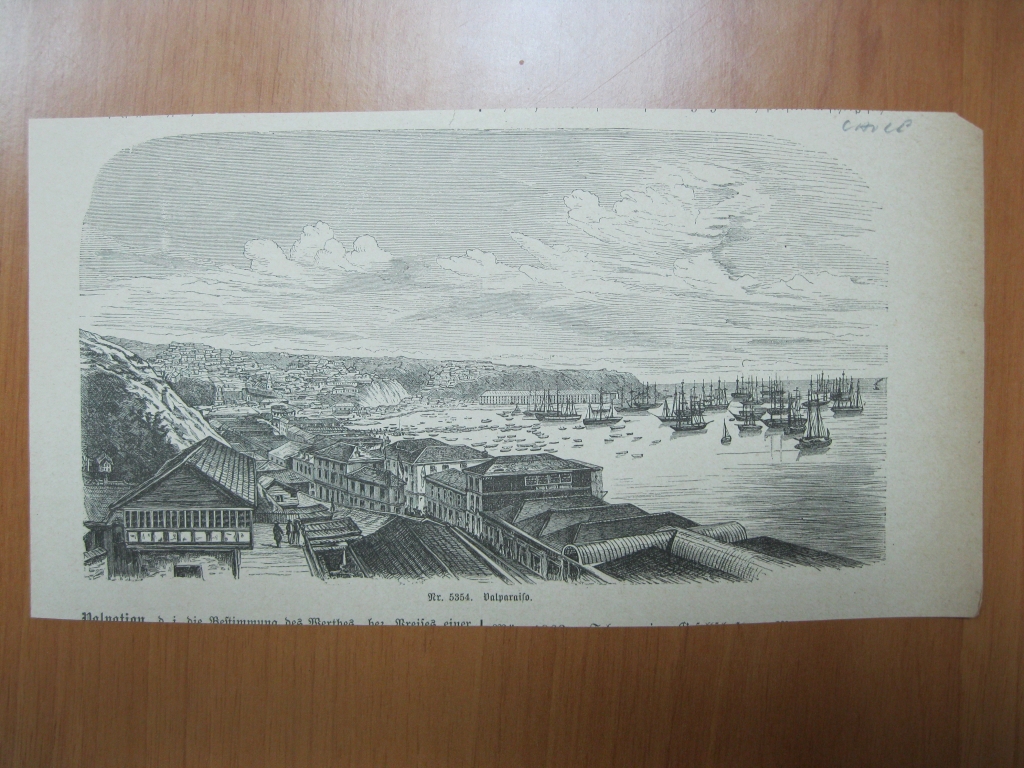 Vista del puerto y ciudad Valparaiso (Chile). 1880